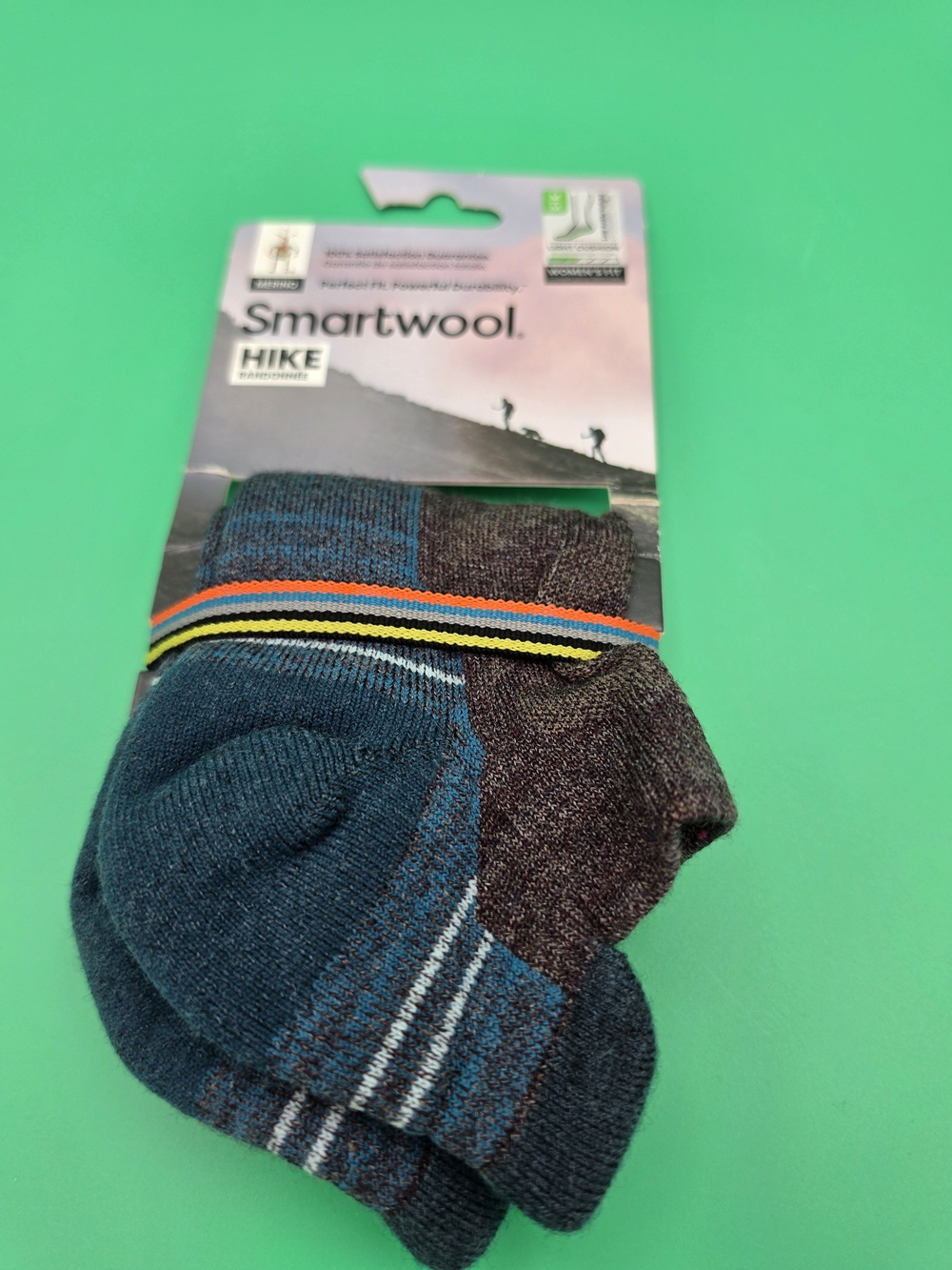 Smartwool Men's Athletic Socks - Blue & Gray with Orange Accent